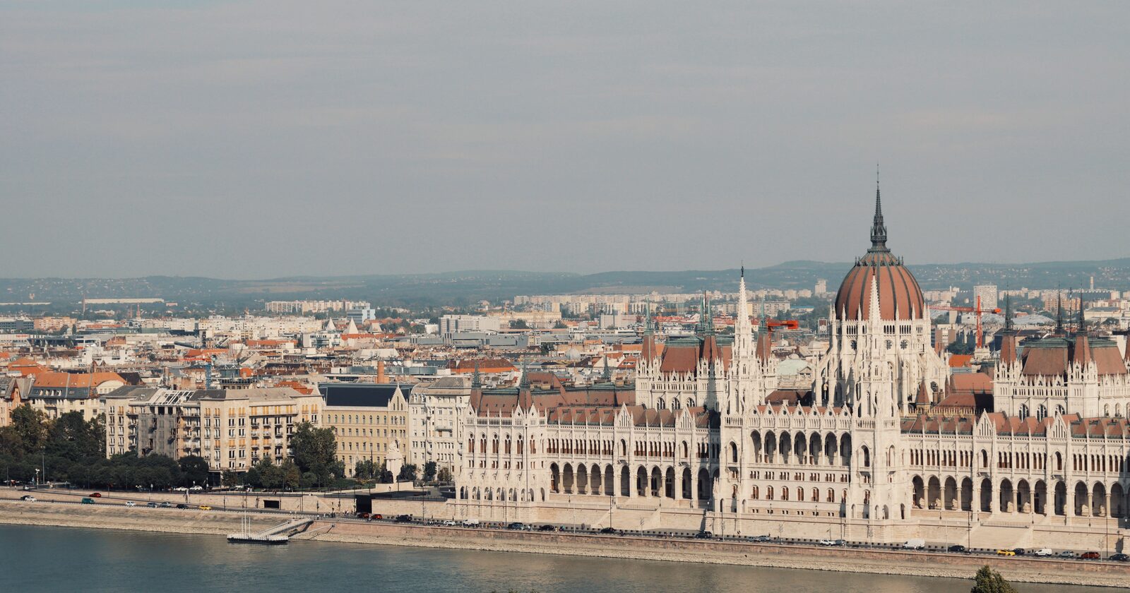 The Hungarian Parliament Building on the Danube riverbank in Budapest